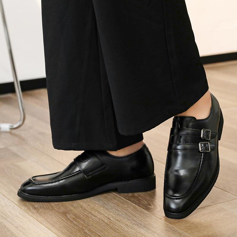 Модные Новые лоферы с ремешком монка Новые Мужские Остроносые Кожаные Туфли с двойной пряжкой на ремне Мужская Дизайнерская Формальная Свадебная Обувь для Выпускного вечера