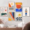 Геометрическое настенное искусство, абстрактная сцена, скандинавские интерьерные картины, печать на холсте, постер для гостиной, украшения дома, фотографии
