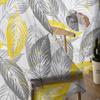 Yellow-Gray Leaves Texture Sheer Curtains For Living Room Bedroom Tulle Curtain For Kitchen Voile Curtain Blind Panels