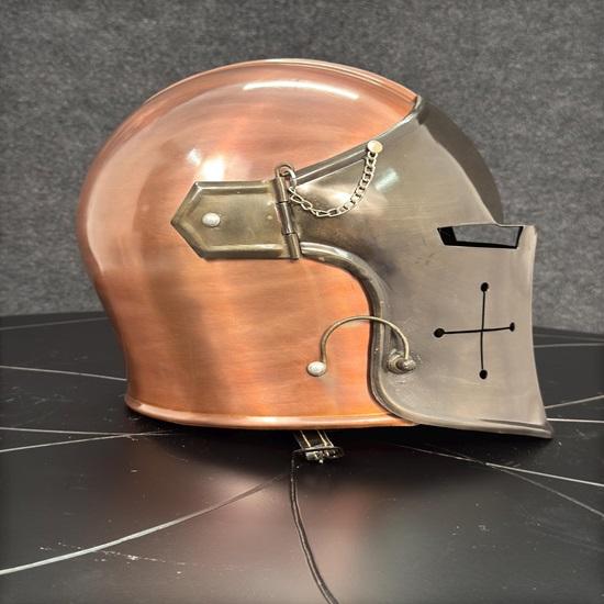 Двухцветный шлем Barbuta, средневековый 18 г, рыцарский стальной шлем, LARP, костюм для косплея на Хэллоуин, носимый шлем, лучший подарок для него