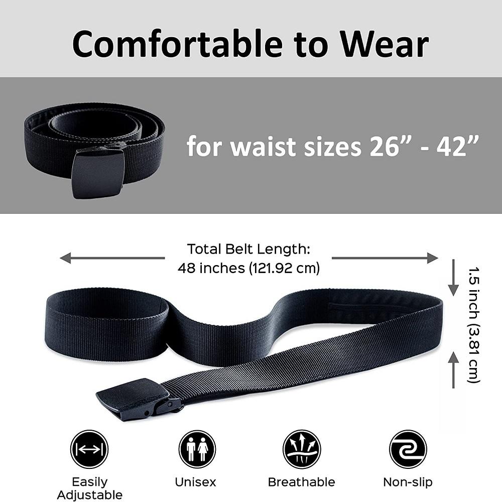 1PC Security Belt Hidden Money Pouch Wallet Pocket Waist Belt Hidden Cash Belt
