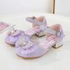 Children Princess Shoes Fashion Glitter Bowknot Girls Wedding Party High-heels Sandals Elegant Kids Sequins Dress Single Shoes