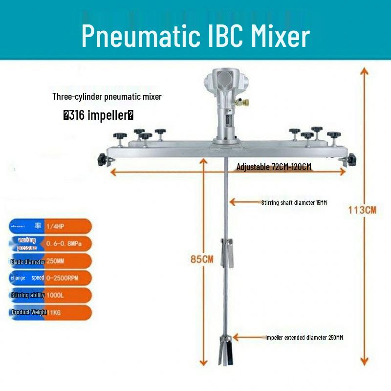 Variable Speed Commercial Pneumatic Liquid Mixer for Glue, Paint, and Detergent