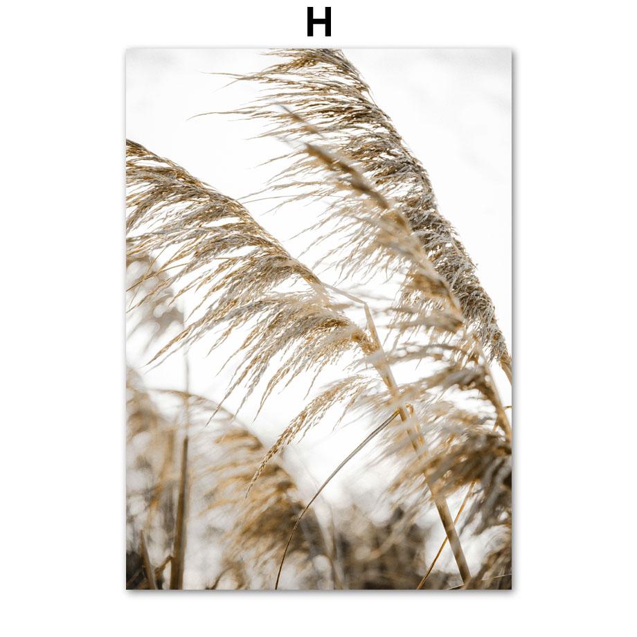 Wall Art Print Sunrise Beach Walk Birds Palm Leaf Reed Boat Pearl Canvas Painting Nordic Poster Decor Pictures For Living Room