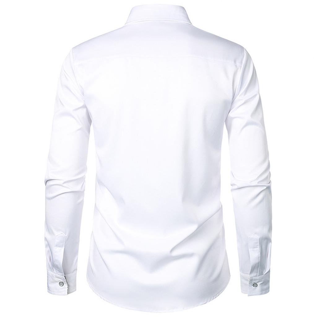 Men'S Fashionable Color Matching Dot Casual Long Sleeved Shirt