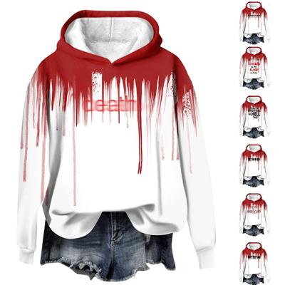 Женские повседневные модные худи с длинным рукавом и круглым вырезом, с принтом семьи индейки цвета вина