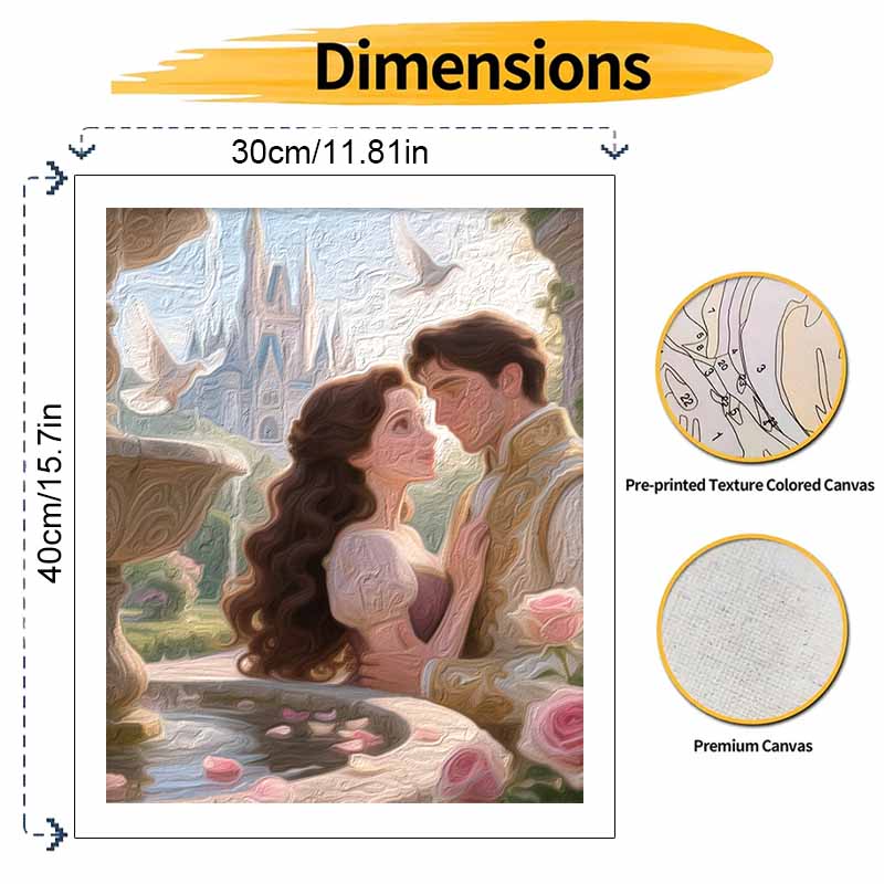 Disney Набор для рисования маслом по номерам. романтическая сцена принцессы и принца в замке. ручная работа DIY painting украшение дома подарки