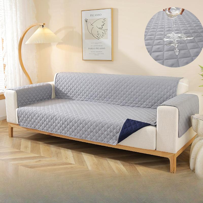 Эластичная двухсторонняя водонепроницаемая грязеотталкивающая подушка для дивана для домашних животных, универсальная простая современная ромбовидная решетка, чехол для дивана