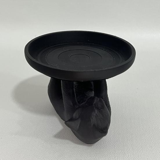 Черный поднос для украшений в виде кошки, 3D-печать, поднос для хранения кролика, многоцелевой органайзер для украшений, мелочей, ключей, настольное украшение