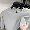 Summer quick drying breathable men's shoulder design round neck cool T-shirt