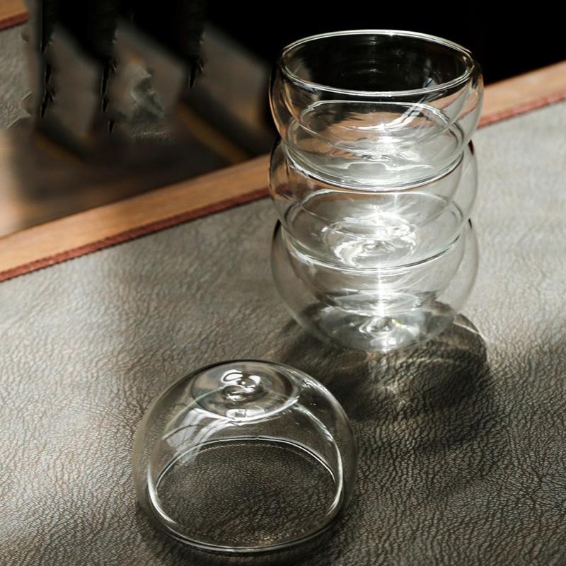 50 мл Маленькая чашка для чая Изысканная двухслойная стеклянная прозрачная чашка Кунг-фу термостойкая чайная утварь Пуэр Чай Кофейные чашки Посуда для напитков