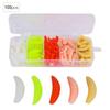 T0040 100Pcs Silicone 5 Colors 2cm Biomimetic Soft Worm Grub Mealworm Fishing Lures Lifelike Baits