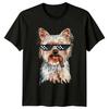 Yorkie Dog Sunglasses Cigar Humor Animals Unisexs TShirt