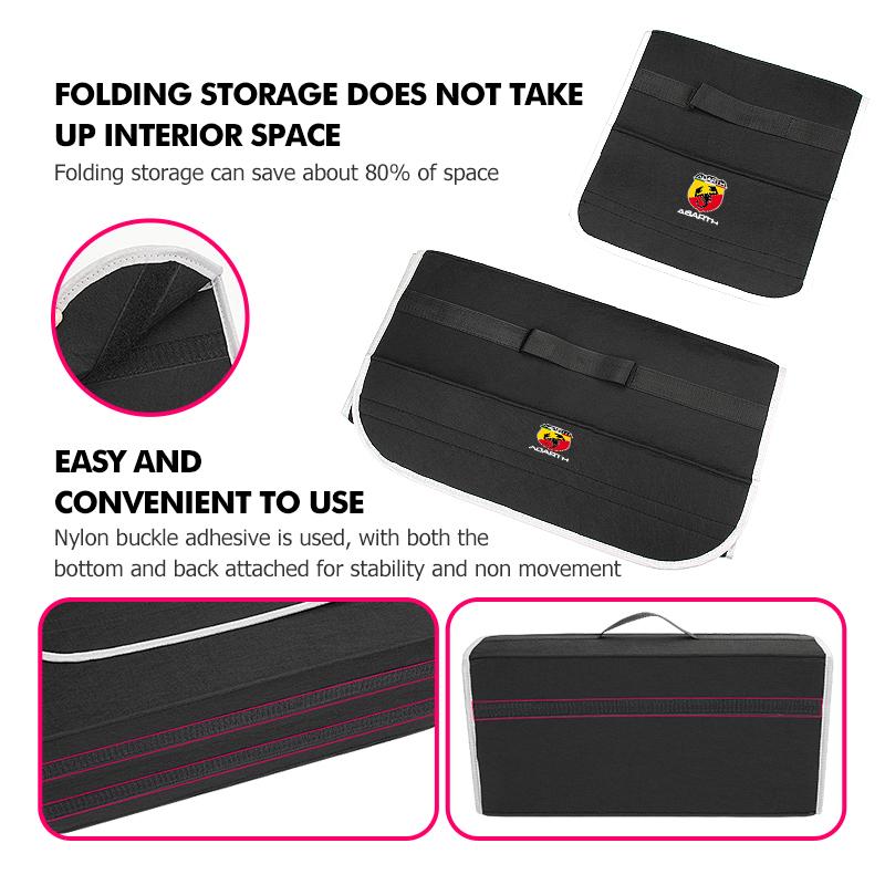 Car Trunk Organizer Box Folding Travel Storage Container Bag For Abarth Fiat Grande Punto Tipo Stilo Ducato Palio 500x V9
