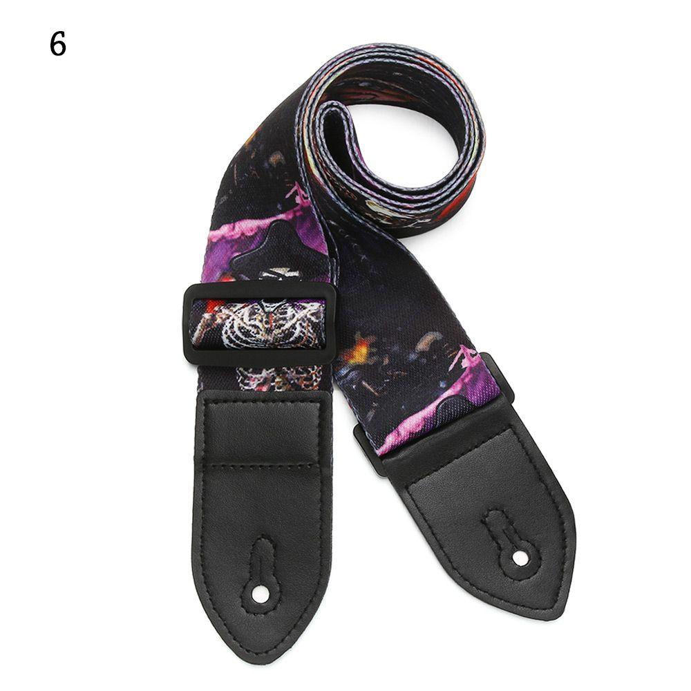 Профессиональный нейлоновый ремень для гитары с концами из ПУ-кожи, гитарные аксессуары, синий дизайн с подсветкой, ремень для гитары, ремень для бас-гитары