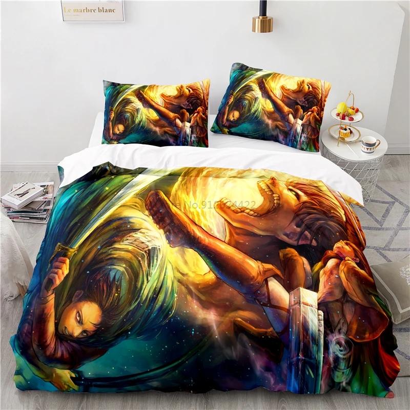 Japan Attack On Titan 3d Duvet Cover Sets Printed Bedding Set Pillowcase Twin Full Queen King Size Linen Bedclothes Dropshipping