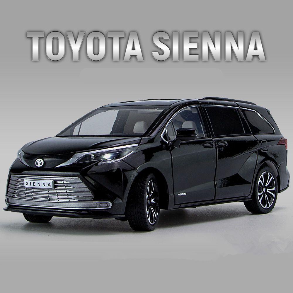 1:24 масштаба Toyota Sienna MPV, модель автомобиля из сплава, литье под давлением, металлическая игрушка, модель коммерческого автомобиля, имитация звука, свет, коллекция, детские подарки