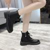 Fashion Black Short Shoes for Women Footwear Combat Female Ankle Boots Lace-up Chunky with Laces Booties Biker Punk Style Platform Y2k