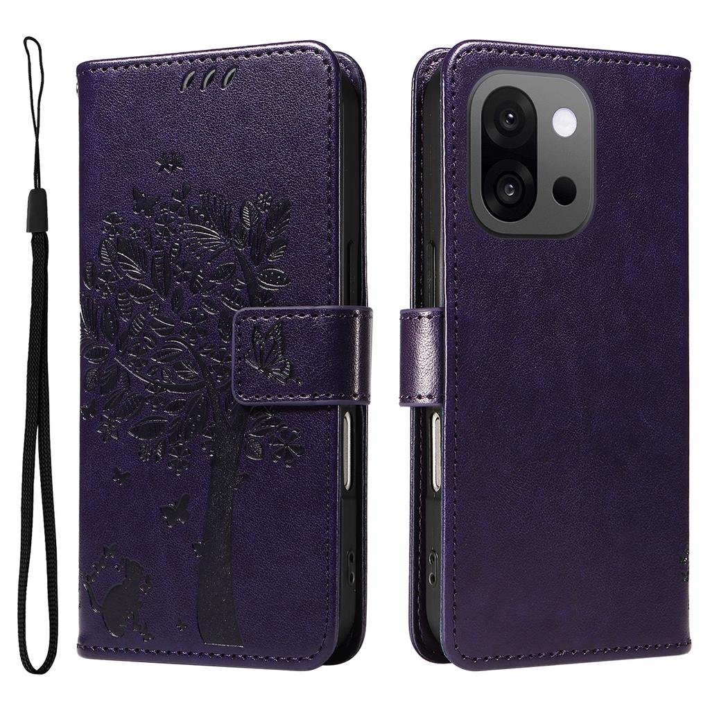 For OnePlus 13T 5G Phone Case with Stand Cat Tree Pattern Leather Wallet Mobile Cover