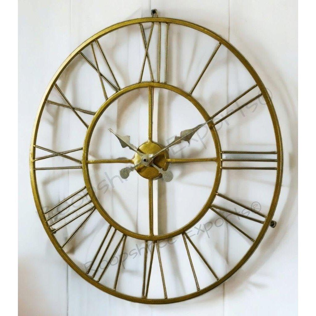 Часы Золотые Большие Настенные Часы/Гарантия Один Год / 9061-24, Железо, ?5Ш x 60В сантиметров, Аналоговый