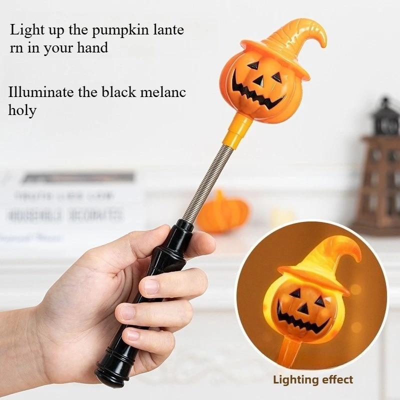Креативный Хэллоуин Свет Светящаяся Палочка Горячая Распродажа Голова Тыквы Скелета Мигающая Игрушка Детские Принадлежности для Вечеринки Хэллоуин Светодиодные Мигающие Игрушки