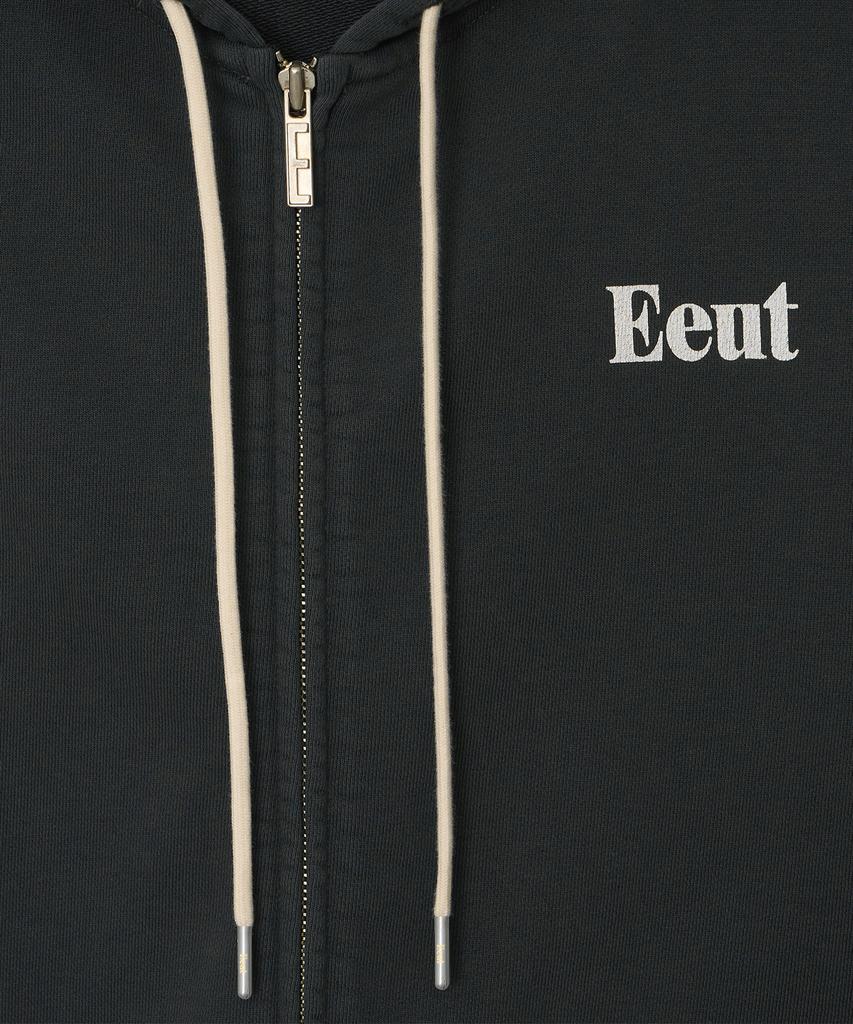 Eeut Eeut Basic Washed Sweat Zip-Up / Charcoal