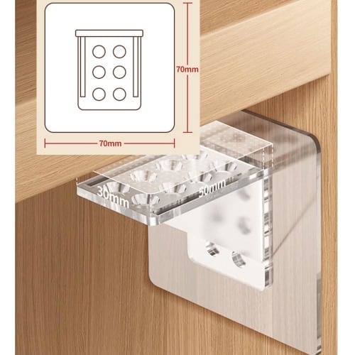 MULT Shelf Brackets, No Drilling Required, No Shelf Dowels, Strong Adhesive Hooks, Angle Brackets, L-Shaped, Supports, Joints, Adhesive Tape, Suitable