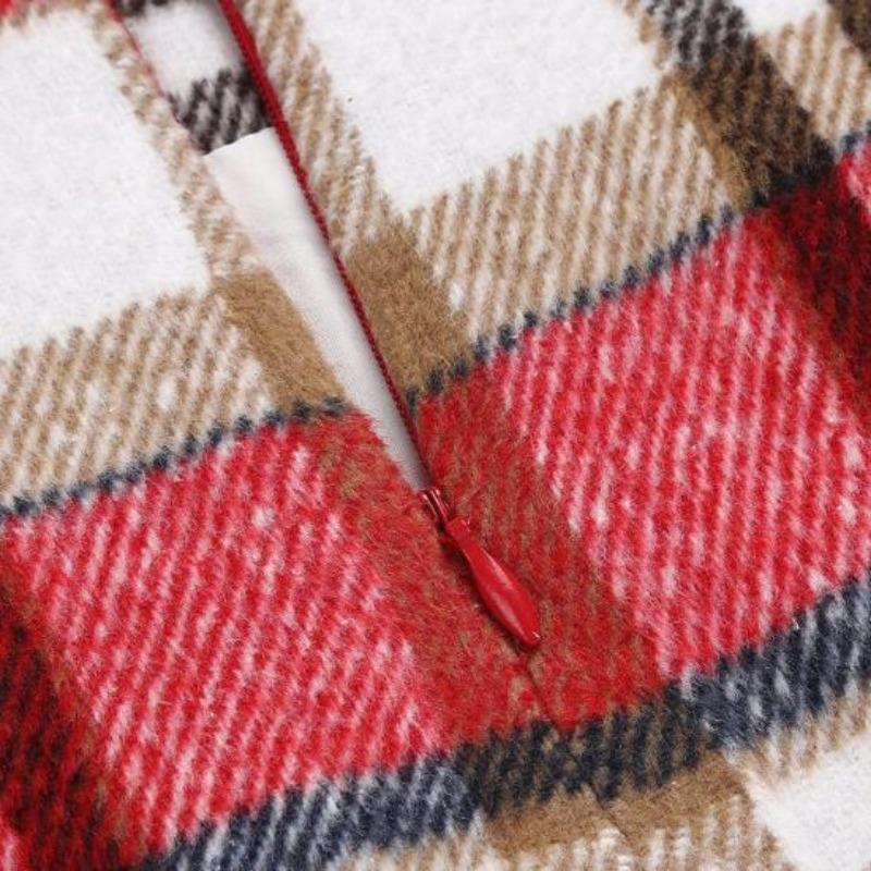 Женская весенняя юбка с высокой талией, клетчатый принт контрастного цвета, облегающая прямая, теплая юбка длиной до колена, зимняя юбка, женская одежда