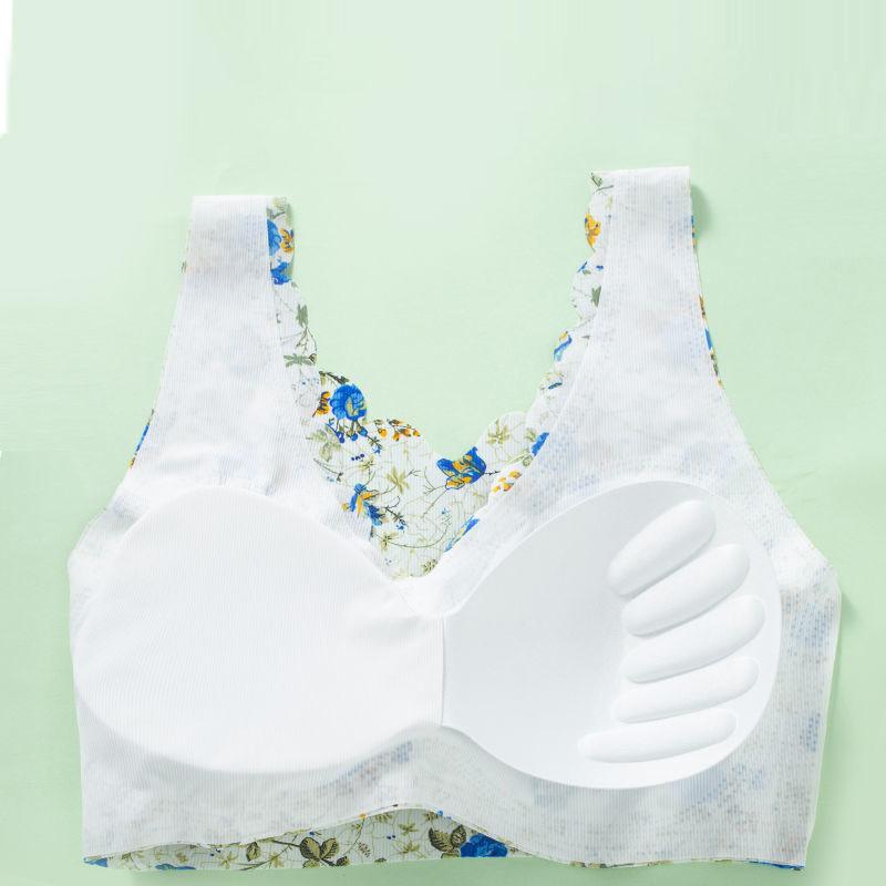 Женский бюстгальтер, бесшовное нижнее белье с открытой спиной, с принтом, без стального кольца, нижнее белье, спортивный бюстгальтер для сна, тонкая секция, подходит для повседневной жизни