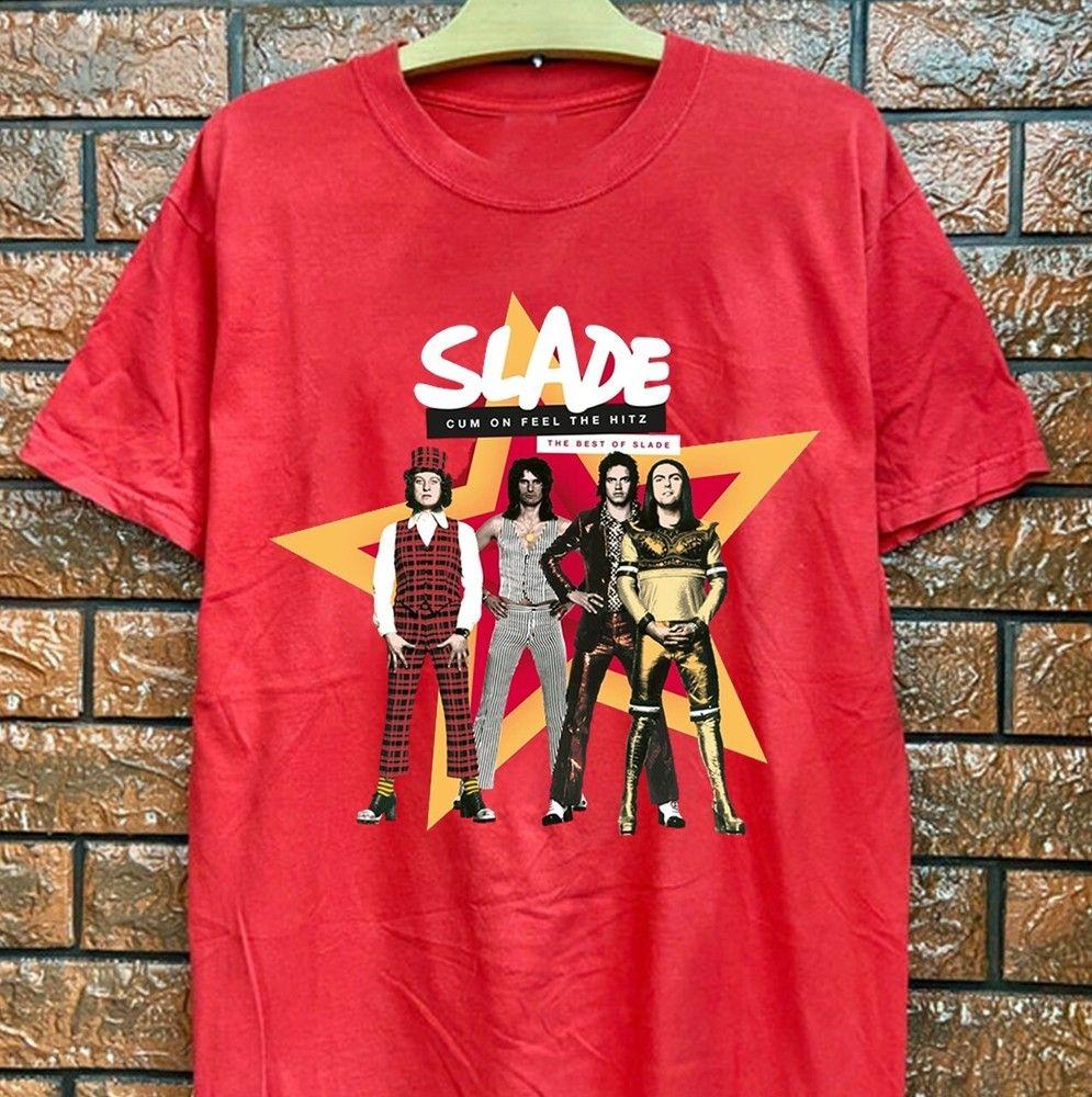 Unisex shirt Cotton Oversize Large Size New Rare Slade Band Shirt Tour Collection Singer Black All Size Shirt 1N604