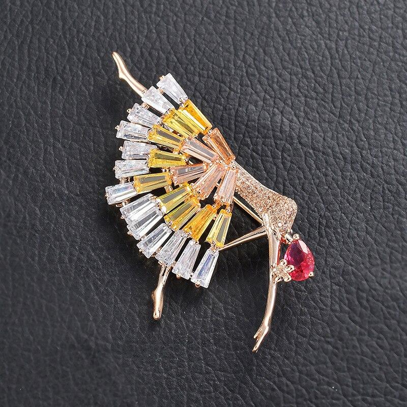 Blucome Quality Dancer Sahpe Fashion Brooches for Women Men Suit Dress Hijiab Pins