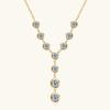 Silvere Glam Новый продукт: Y-образная подвеска с муассанитом, с легким роскошным и нишевым дизайном, цепочка на ключицу из чистого серебра 925 пробы