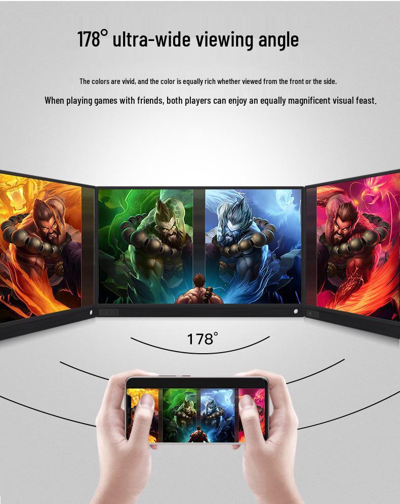 13.3" Ультратонкий 3K Сенсорный Портативный Монитор, 1080P HDMI с Поддержкой HDR