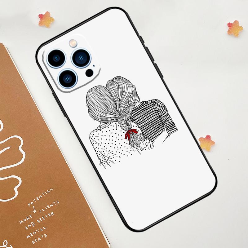 Лучшие друзья BFF Совпадающий чехол для телефона Для iPhone 17 Pro Max 14 13 12 11 15 16 Pro Max mini 16 Plus 16e 17 Air Funda