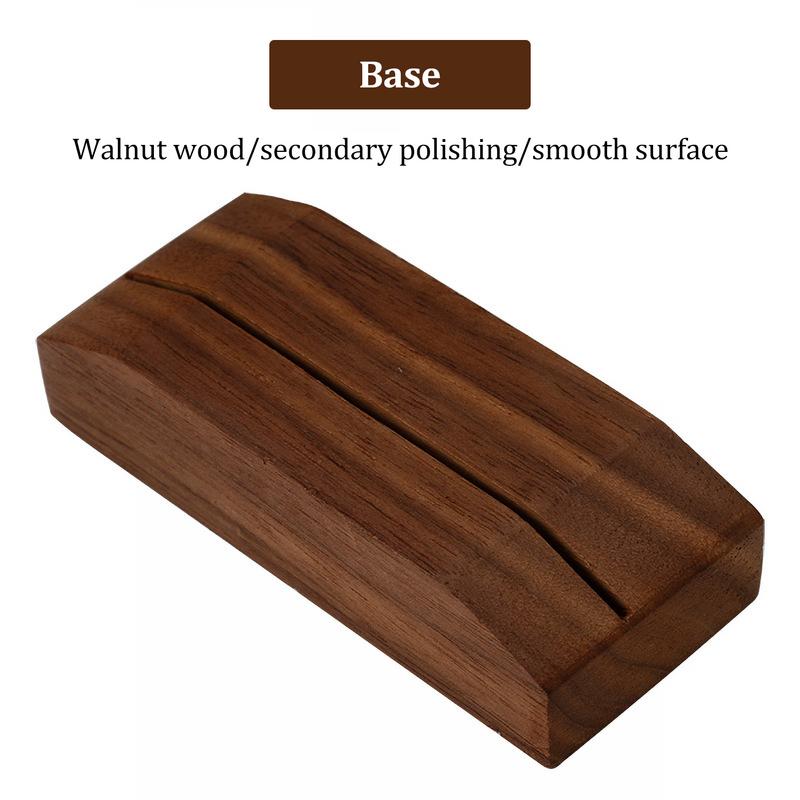 Mezzaluna Cutter Wood Grip Rocker Slicer Ergonomic Anti-Slip Handle Stainless Steel Alaskan Ulu Cutter With Wooden Stand For