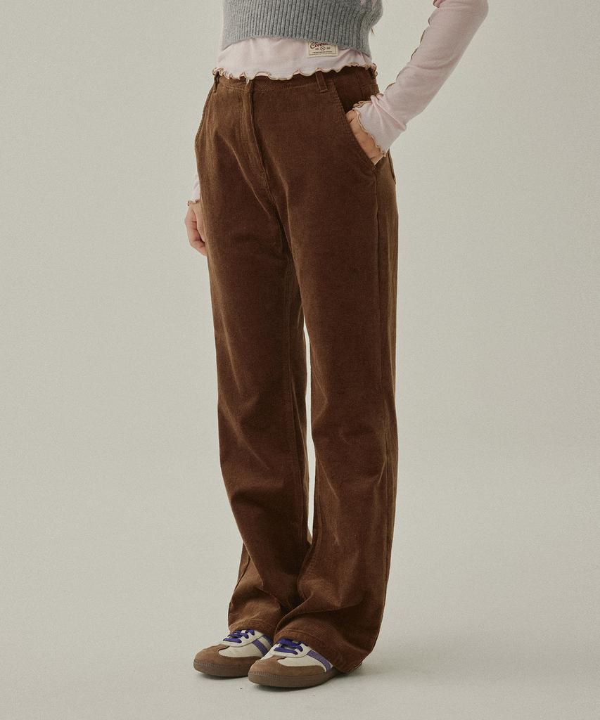 COVERNAT WOMAN Semi Bootcut Corduroy Pants Brown