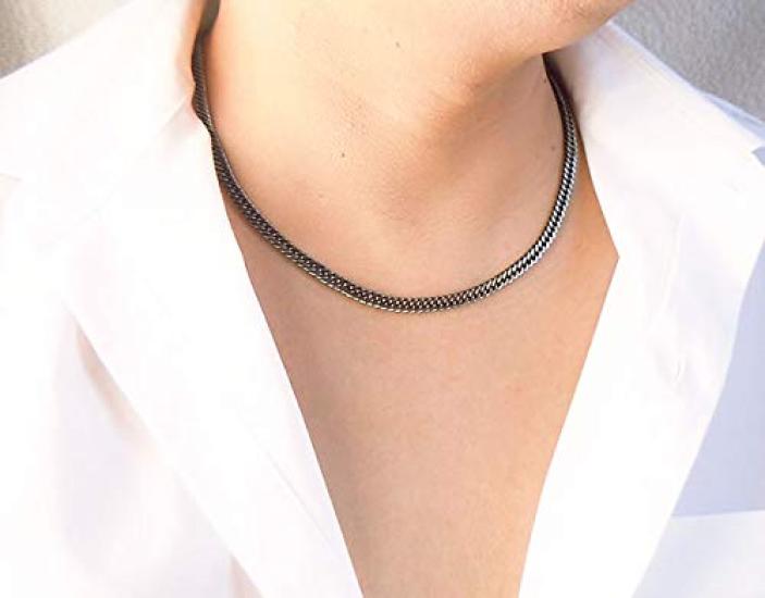 Цепочка-ожерелье Кихей из чистого титана с германием Легкая и нежная Простая двойная огранка, подходит для спорта (70см) дизайн, 6-сторонний Унисекс, (TGK-1-NB-70)