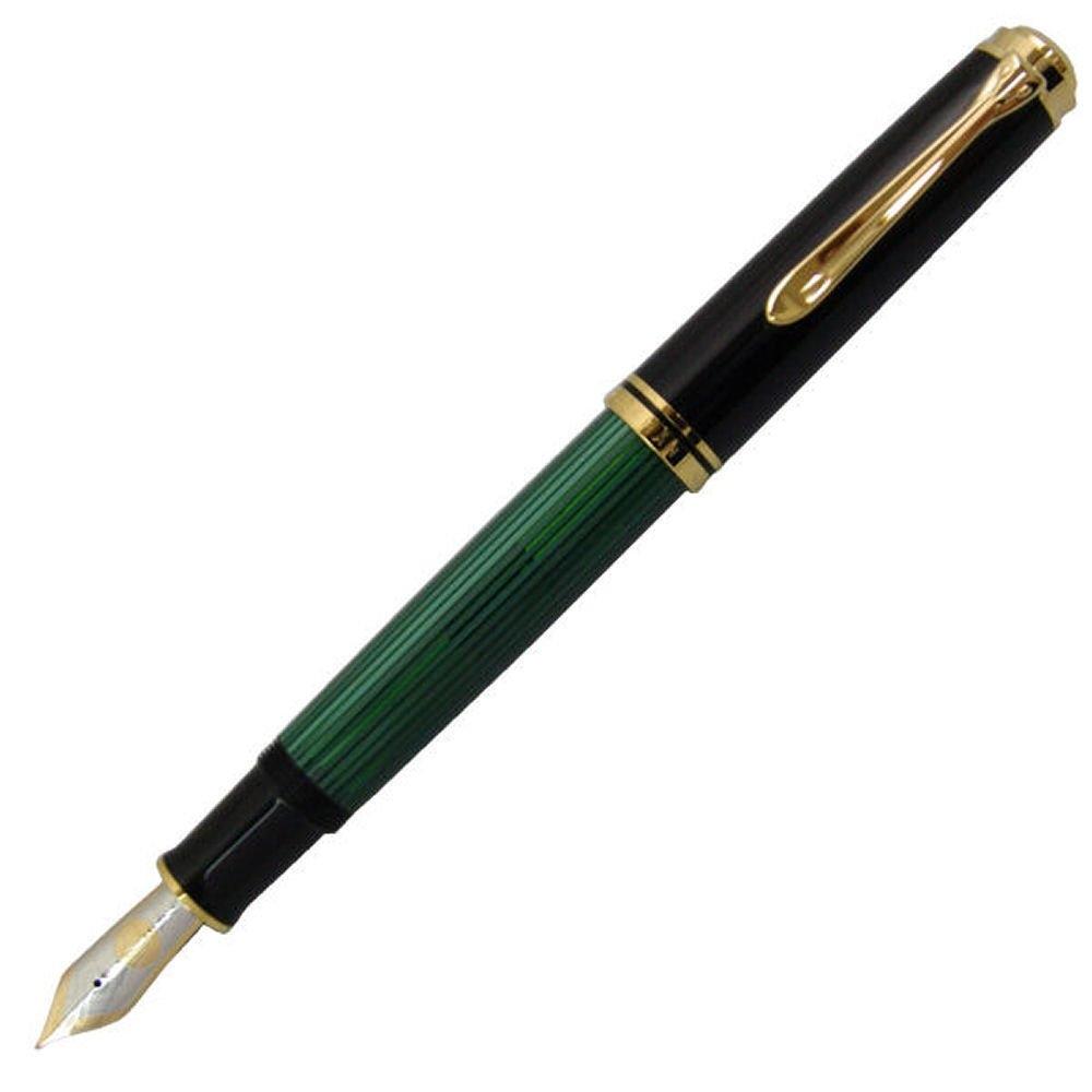 Перьевая ручка Pelikan F Fine Point зеленая полоса Souveraine M600 обычный импортный продукт