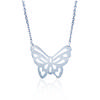 [E9063] - Silver 'Butterfly Filigree' Silver Necklace - 25x20 Mm