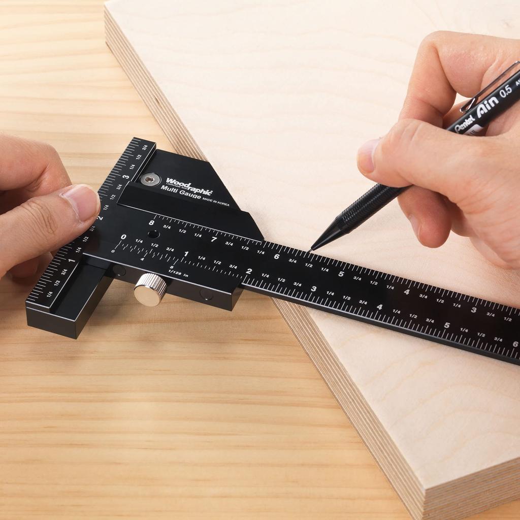 Woodraphic Professional Dual Function Vernier Caliper for Measuring and Marking with Two Aluminum Steel Framing Tools S Size