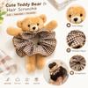 Scrunchie Hair Accessory Teddy Bear Hair Ring Plaid Plush Hair Band  Ear Fluffy Ponytail Holder