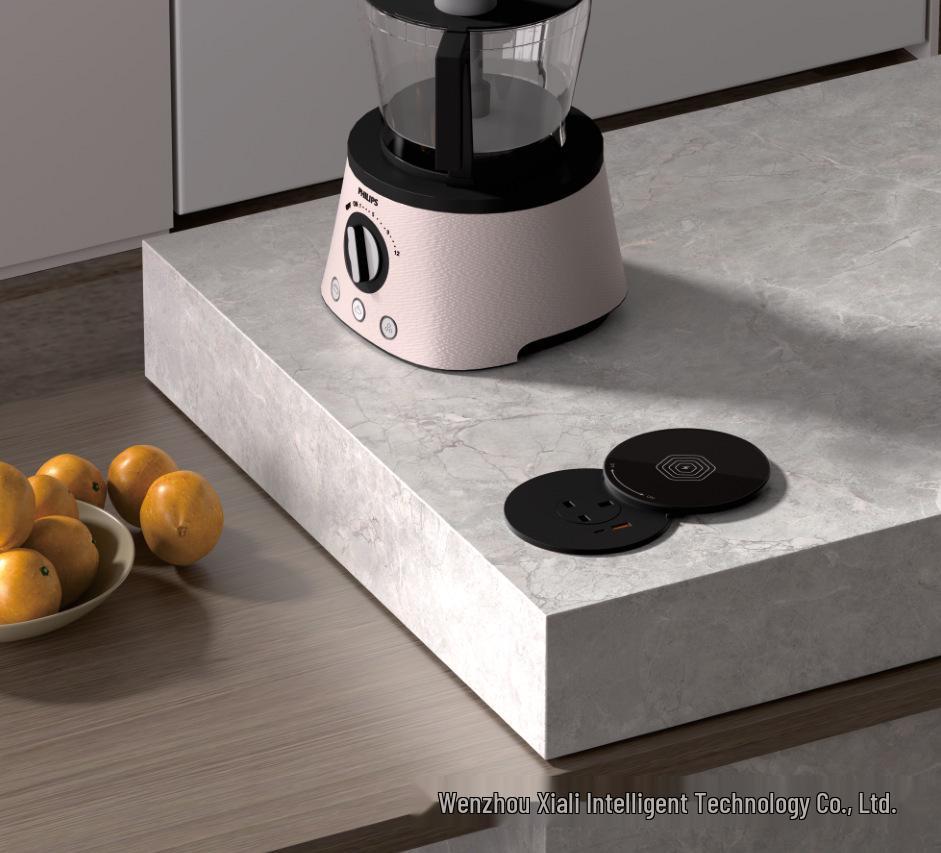 Rotating Desktop Wireless Charger with Multi-function Vertical Socket