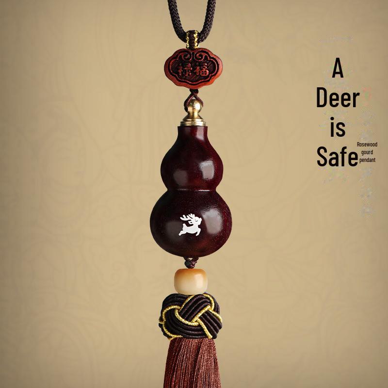 Автомобильная подвеска в виде тыквы из красного сандалового дерева для безопасных путешествий - подвеска-унисекс на зеркало заднего вида