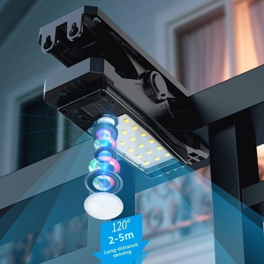 Солнечный зажимной светильник Smart Sensor 3 режима Садовый настенный светильник Индукция движения тела Работа от солнечной энергии Солнечный светильник для забора Палуба
