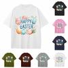 Boys And Girls Casual Loose Easter Print T-Shirt Round Neck Pullover Short Sleeve Top