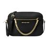 MK Jet Set Chain Zip Однотонная с логотипом Кожаная сумка-мессенджер для поездок Женская сумка на плечо Черная 35S1GTTC7L-BLACK