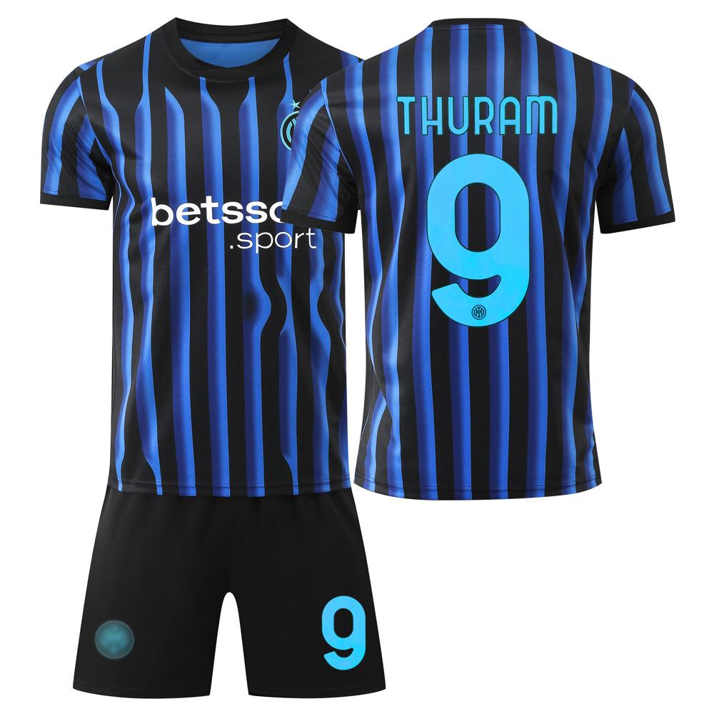 Футбольная форма Inter Домашняя и Гостевая 9 Тюрам Нет. 10 Лаутаро Белая футболка для взрослых и детей