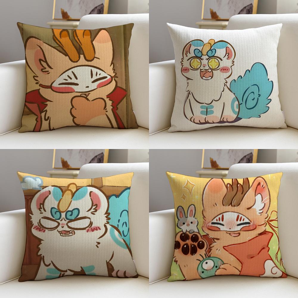 Magical Cute Fabulous BeastsS Cushion Cover Breathable and skinfriendly linen pillowcase square removable and washable cushion