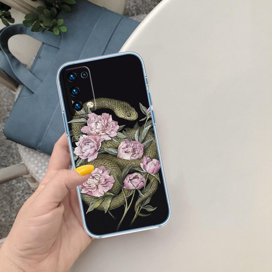 Прозрачный мягкий чехол для телефона с дизайном змеи PP56 для Samsung Galaxy A04 A04S A14 A23 A34 A54 M23 M33 M52 M53