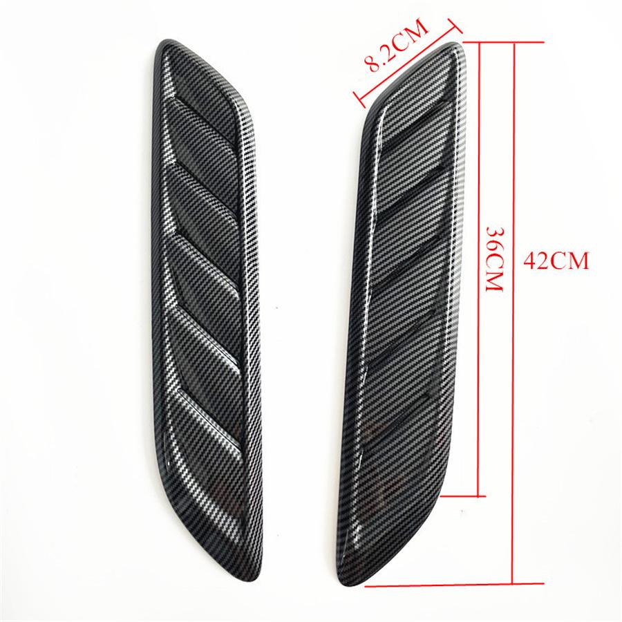Universal Hood Vent Scoop Cover 2Pcs Carbon Fiber Look